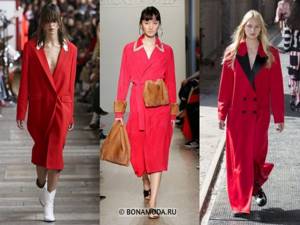 Женские пальто весна-лето 2020 - Модные красные пальто: