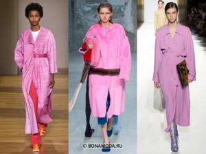 Женские пальто весна-лето 2020 - Ярко-розовые пальто